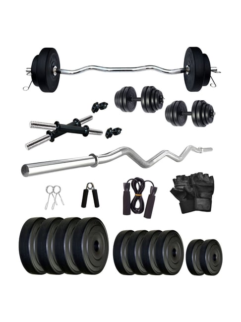 FITMAX PVC 40kg Home Gym Combo (Black)-FITMAX-Footwear-TATA CLIQ