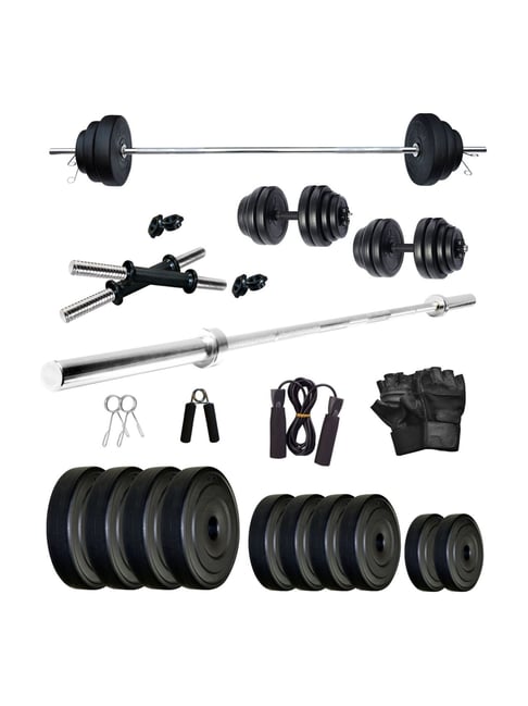 FITMAX PVC 20kg Home Gym Combo (Black)-FITMAX-Footwear-TATA CLIQ