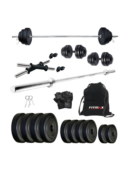 FITMAX PVC 35kg Home Gym Combo (Black)-FITMAX-Footwear-TATA CLIQ