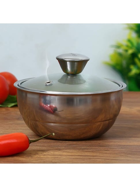 Buy Femora Stainless Steel Insulated Curry Serving Bowl with Lid (1500