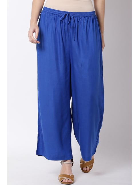 Buy Jaipur Kurti Women Blue Solid Palazzo Trousers  Palazzos for Women  1649879  Myntra