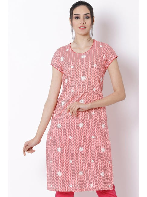 Rangriti Coral Cotton Printed Straight KURTA