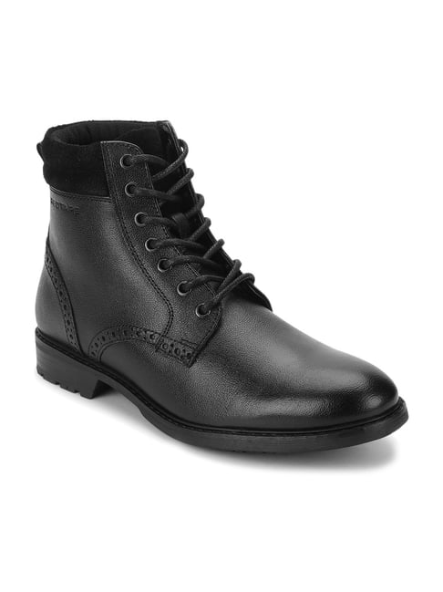 red tape black derby boots