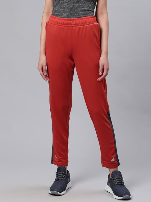 Buy Women Red  White Striped Cropped Joggers online  Looksgudin
