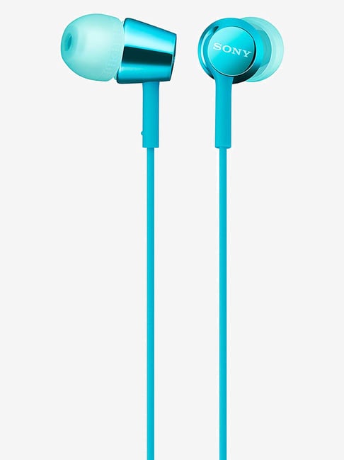 Sony MDR-EX155AP Wired Earphone with Mic (Light Blue)