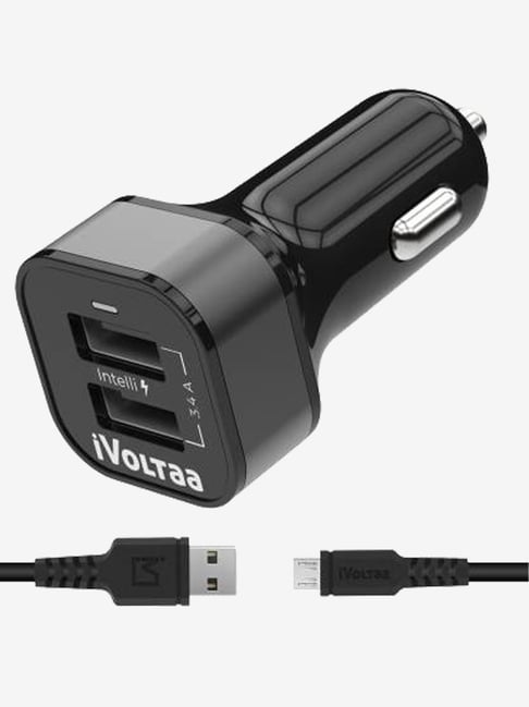 iVoltaa 3.4 amp Turbo Car Charger (Black)