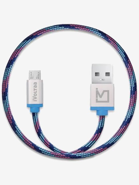 iVoltaa Pixie Braided 2.4 A 1 m USB Type C Cable (Blue)