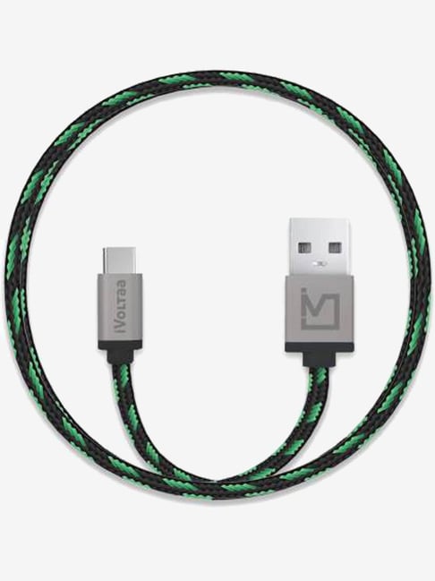 iVoltaa Pixie Braided 2.4 A 1 m USB Type C Cable (Green)