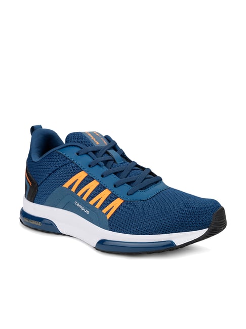 blue running shoes