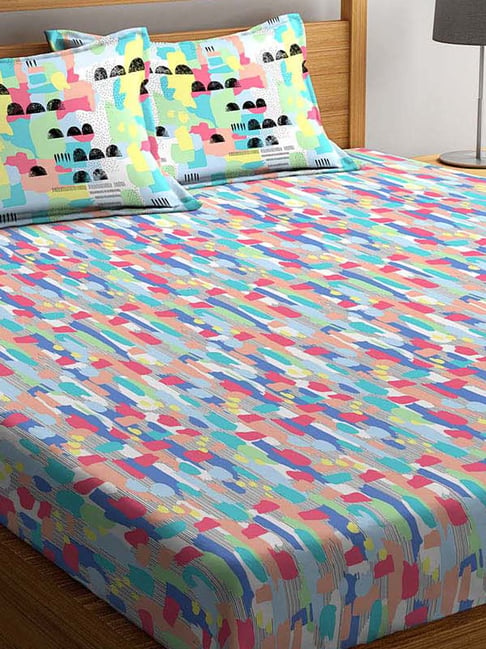 Buy Portico New York Marvella Multicolor 144 TC Bed Sheet Set Online at Best Prices Tata CLiQ