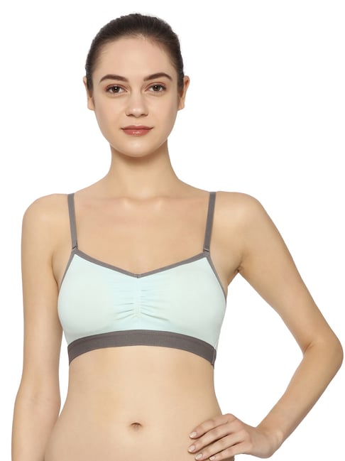 Padded Crossback Bra, GREEN