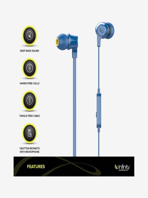 Buy Infinity Wynd 300 Wired Tangle Free Flat Earphones with Mic Online