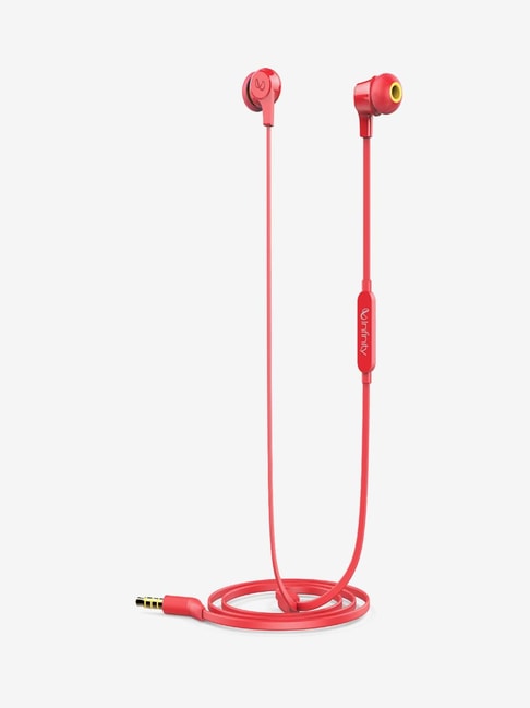 Infinity by Harman Wynd 300 Wired Tangle Free Flat Earphones with Microphone (Red)