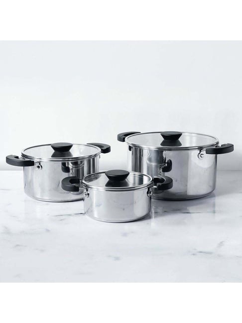 Meyer Kitchen Hacks Silver Casserole Set Pack of 3