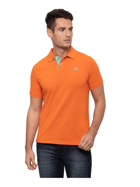 Being Human Orange Cotton Polo T-Shirt 