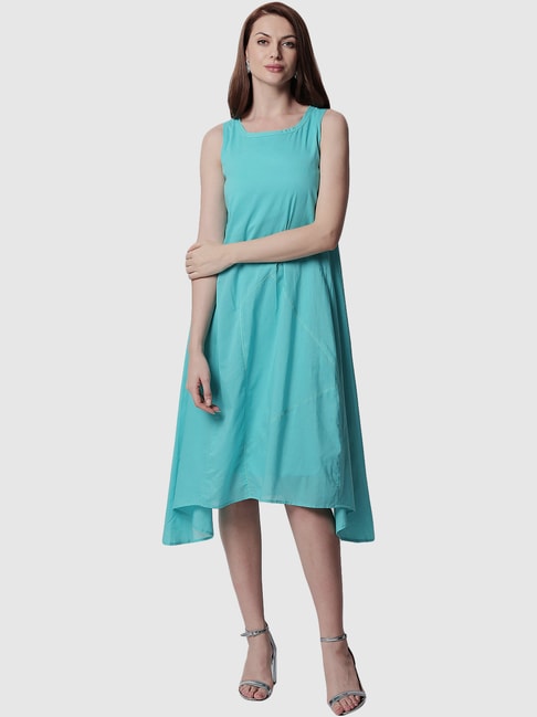 Buy RAREISM Sea Green Cotton Asymmetric Dress for Women Online @ Tata CLiQ