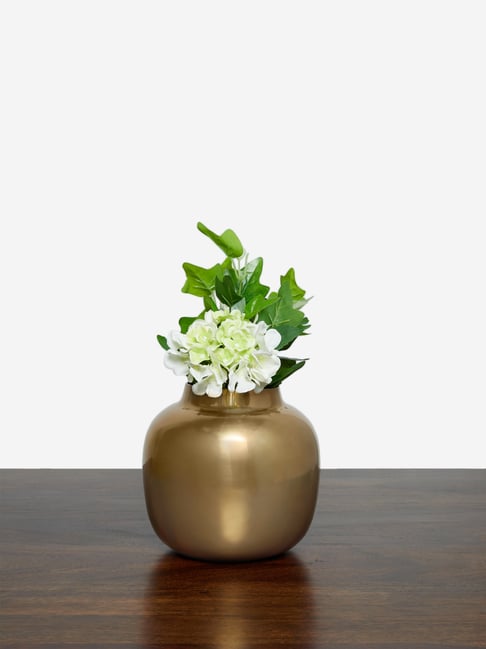 Westside Home Antique Brass Round Vase
