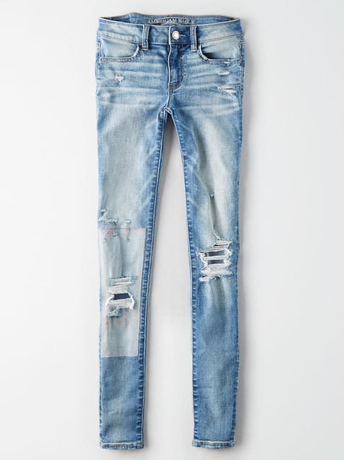 American Eagle Outfitters Blue Heavily Washed Jeans