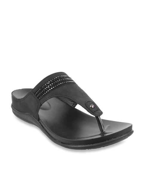 metro black thong sandals