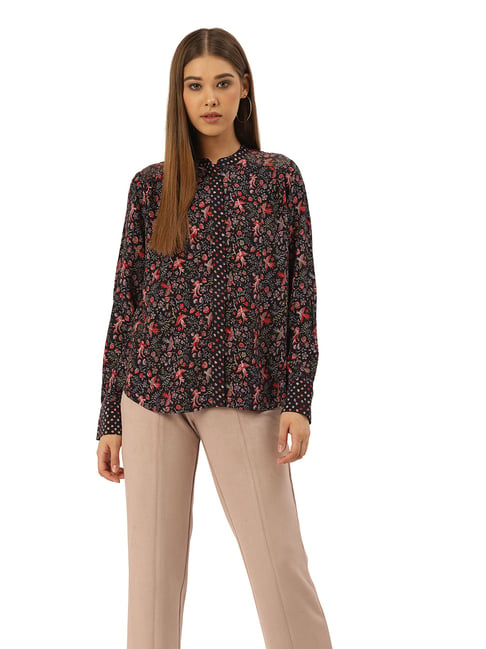 Label Ritu Kumar Black Printed Shirt