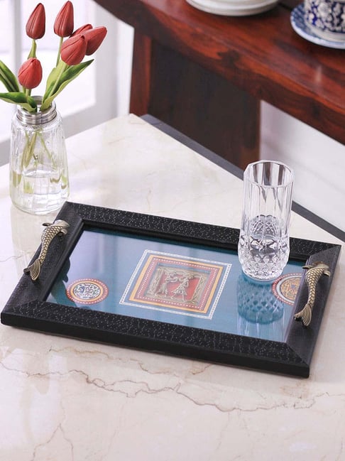 VarEesha Hand Painted Acrylic Framed Tray - Set of 1-picture-14