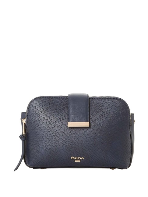 Dune London Blue Textured Large Sling Handbag
