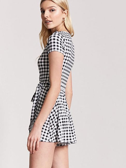 Buy Forever 21 Black Ivory Checks Romper for Women Online Tata