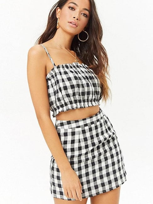 Crop Top Linen Skirt Forever 21 TSS White Crop Top White Skirt