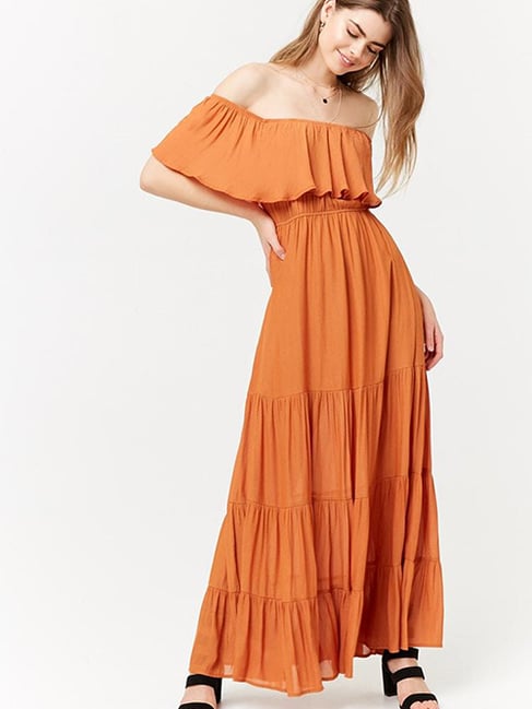 Forever 21 off deals shoulder maxi dress