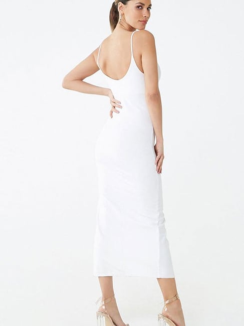 Buy FOREVER 21 Women White Solid Bodycon Slip Dress - Dresses for