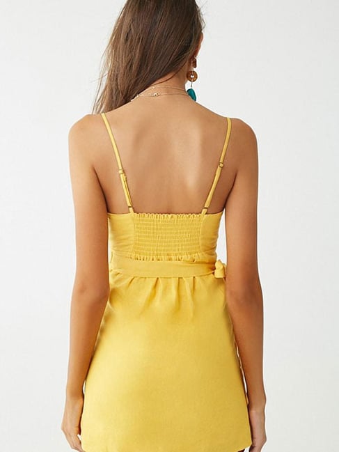 Buy Forever 21 Yellow Regular Fit Wrap Dress for Women Online Tata CLiQ