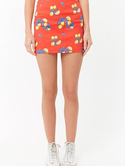 Forever 21 Red Printed Skirt Price in India