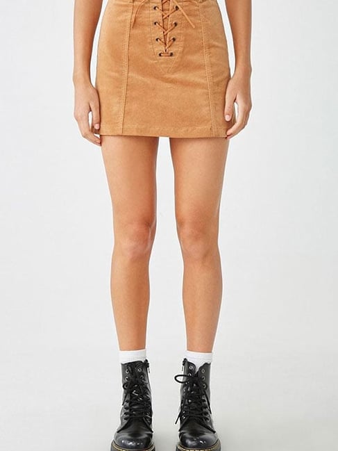 Forever 21 Camel Cotton Skirt