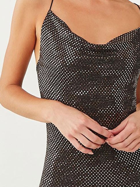 Buy Forever 21 Black & Champagne Embellished Mini Dress for Women Online @  Tata CLiQ