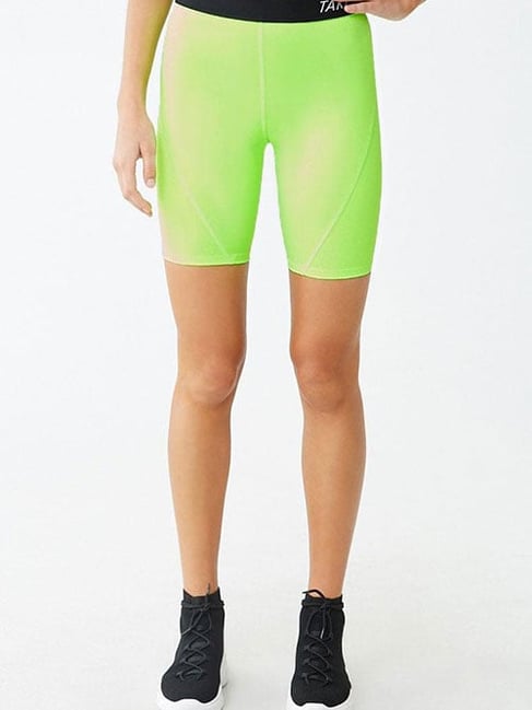 Forever 21 Lime Regular Fit Biker Shorts