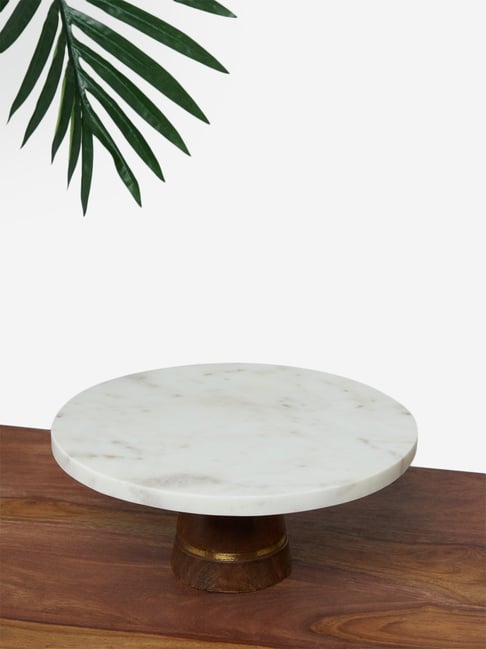 Buy Westside Home White Marble Cake Stand Online at Best