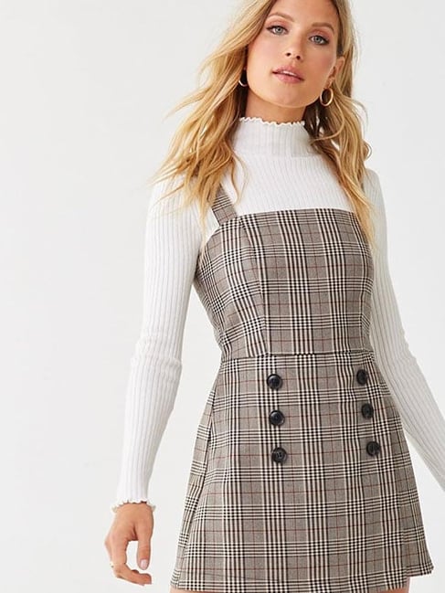 Buy Forever 21 Black Rust Checks Romper for Women Online Tata CLiQ
