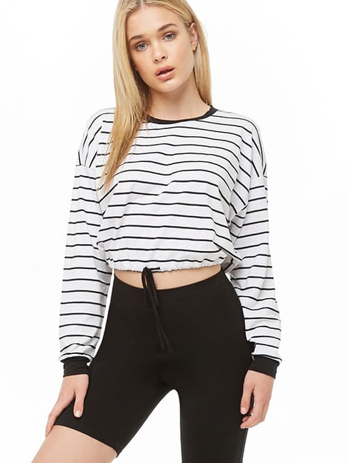 Black and white striped top sale forever 21