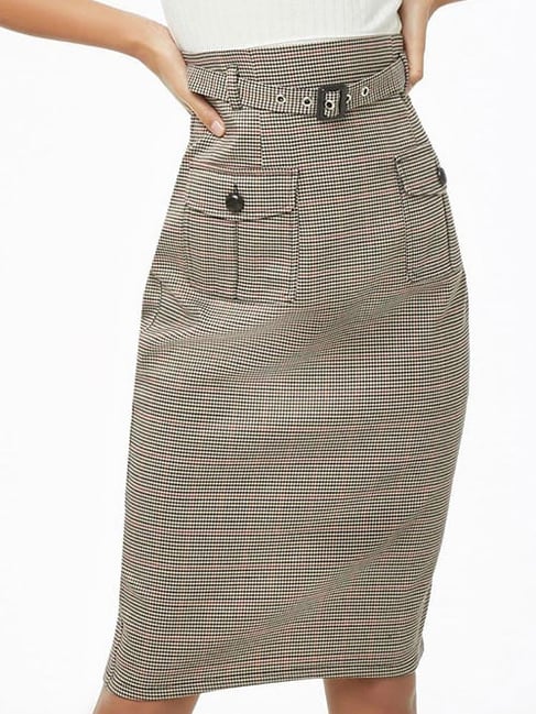 Forever 21 Grey Checks Skirt