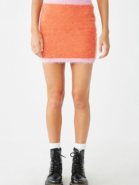 Forever 21 Orange Regular Fit Skirt Price in India