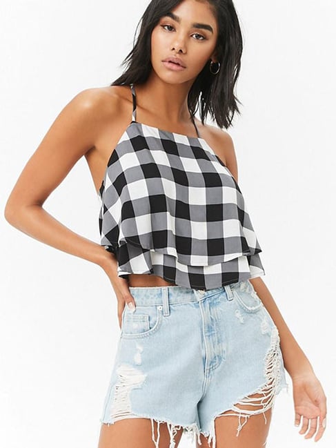 forever 21 checkered top