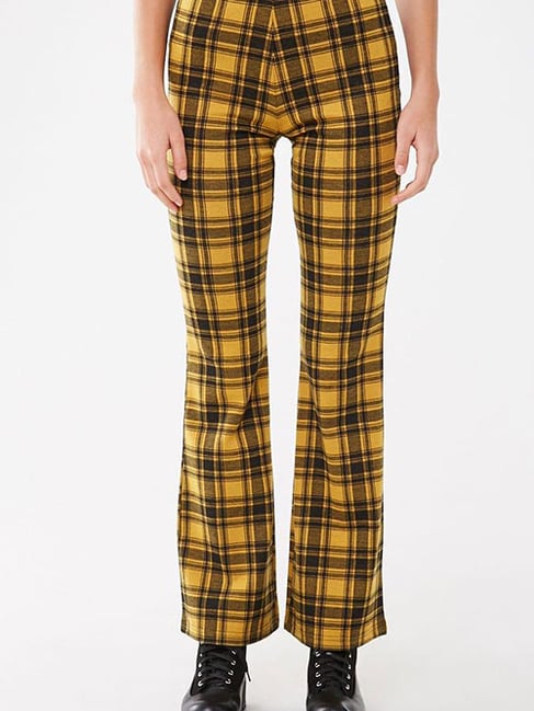 forever 21 yellow plaid pants
