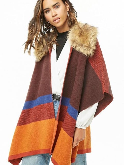 Buy Forever 21 Multicolor Striped Poncho for Women Online Tata CLiQ