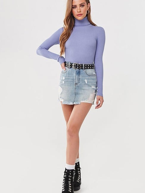 Buy Forever 21 Periwinkle Regular Fit Sweater for Women Online