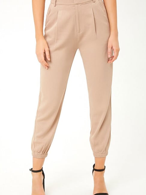 Forever 21 Tan Straight Fit Joggers