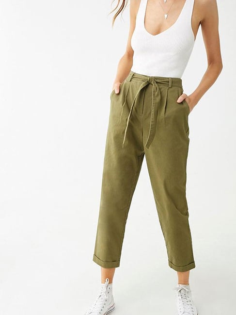 Forever 21 Olive Cotton Pants