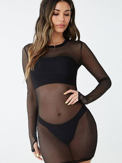 Mesh swim outlet cover up dress