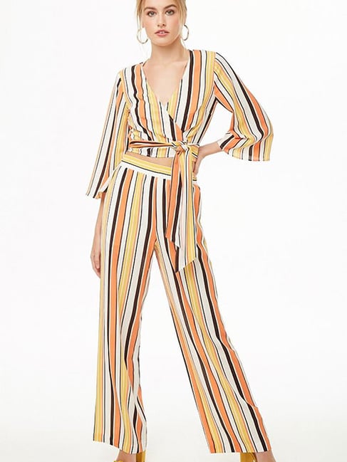 Buy Forever 21 Multicolor Striped Wrap Top for Women Online Tata
