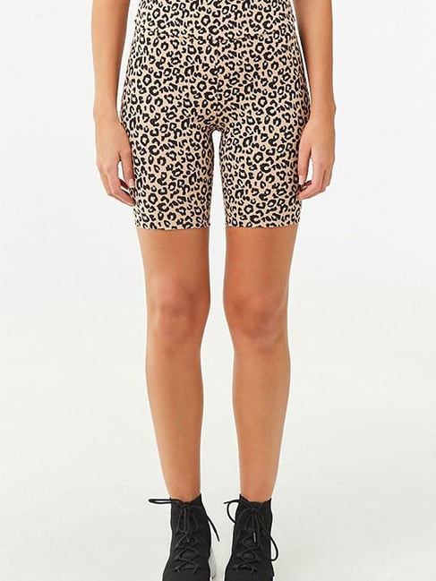 Leopard print biker hot sale shorts forever 21