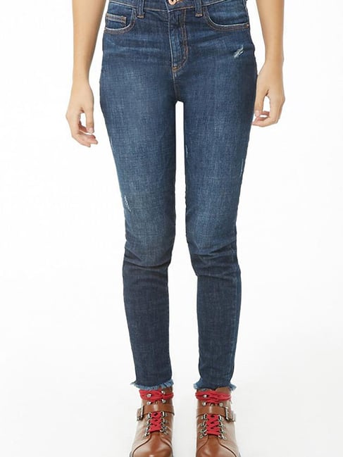 Forever 21 Blue Cotton Jeans